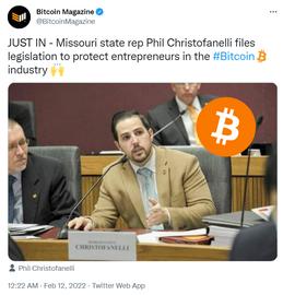 美国密苏里州众议员提出免除比特币在州、县和地方各级财产税的法案_ISE:bitci币价格