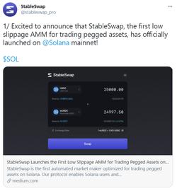 去中心化交易平台 StableSwap 推出基于 Solana 交易挂钩资产的 AMM_Polkadot:polkadot代币