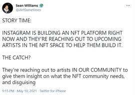 加密艺术家：Instagram或将推出NFT平台，正与艺术家签订相关协议_ORK:LAS