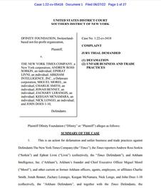 Dfinity 基金会对《纽约时报》记者 Andrew Ross Sorkin 等人提起诽谤诉讼_区块链:Carve Finance