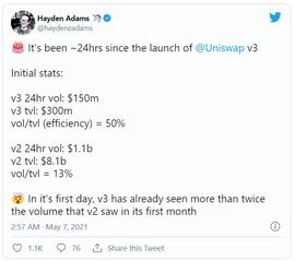 Uniswap V3启动首日表现远超V2，会成为DeFi新一轮热潮的催化剂吗_以太坊:在哪可以赚usdt币