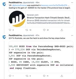 BSC上借贷协议Ploutoz Finance遭到攻击，黑客获利约36.5万美元_BSC:SHIBSC
