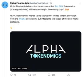 跨链DeFi平台Alpha Finance Lab将公布包括质押分红在内的新代币经济模型_ALP:ALPHA