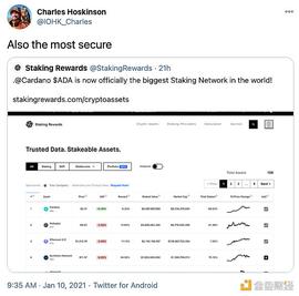 Cardano超越Polkadot成为最大质押网络_CAR:DAN