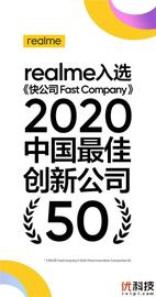 创新诠释敢越级 realme真我荣膺“2020中国最佳创新公司50”_ESI:LEAP