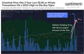 随着价格暴跌至 3 年低点，Chainlink 鲸鱼交易激增_NLINK:LINK