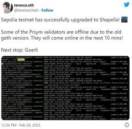 以太坊测试网在上海升级预演成功分叉_比特币:BTC
