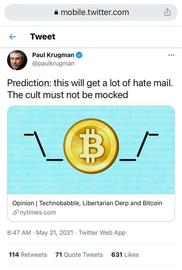 诺奖得主克鲁格曼：比特币是庞氏局，但不一定很快走向崩溃_比特币价格:加密货币