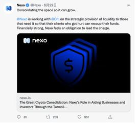 币圈流动性危机继续蔓延 冻结提款的平台越来越多_EXO:nexo币未来能涨到500元吗