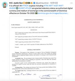 波场7种代币成多米尼克法币 开启加密行业发展新阶段_TRO:PETRO